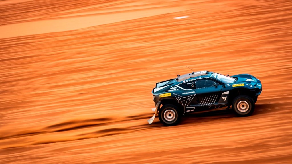 FEBRUARY 18: Jutta Kleinschmidt (GER) / Nasser Al-Attiyah (QAT), Abt Cupra XE during the Saudi Arabia on February 18, 2022. (Photo by Sam Bloxham / LAT Images)