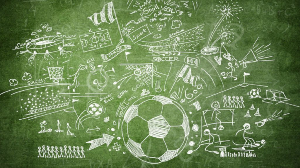 Blackboard soccer concept